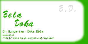 bela doka business card