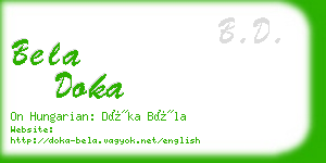 bela doka business card